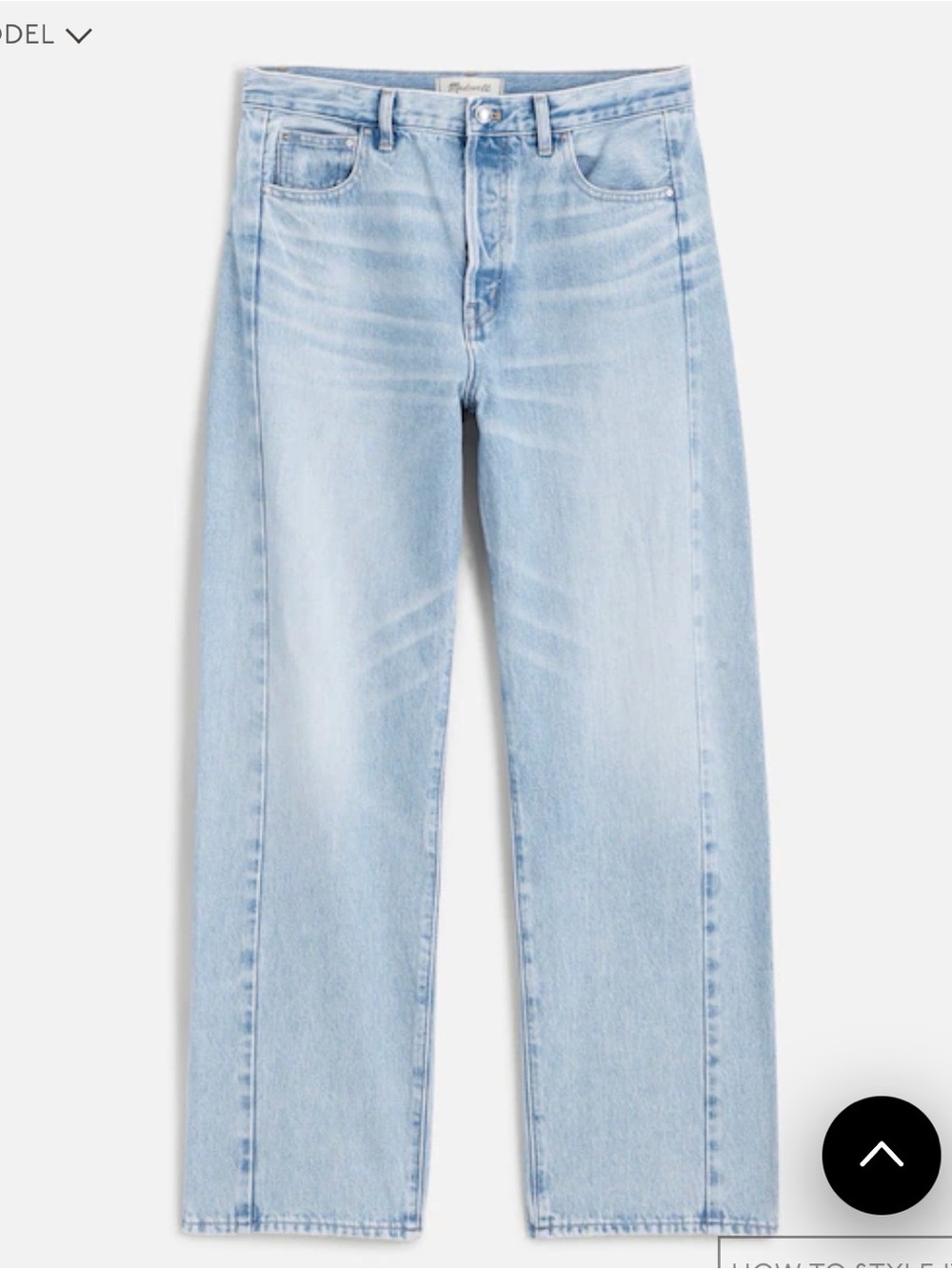 Madewell Women's Pieced Barrel-Leg Lightwash Denim size 30